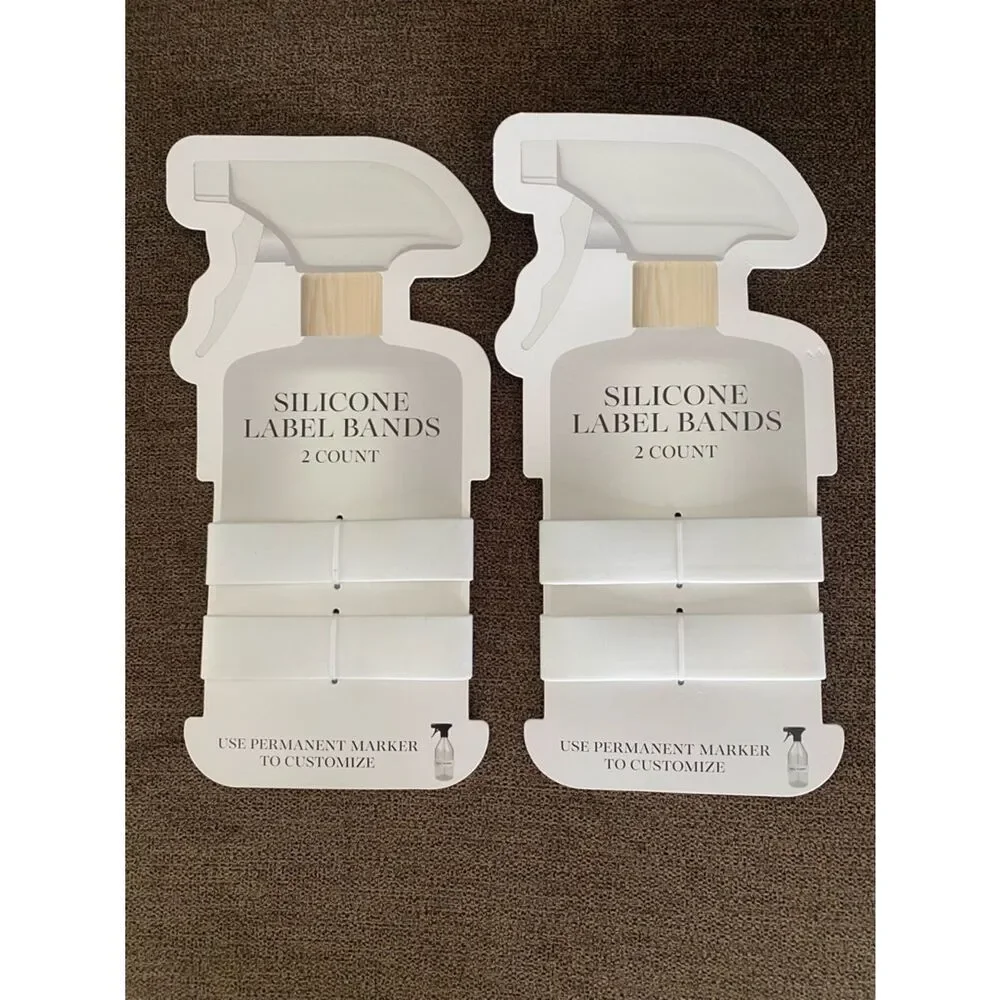 Silicone Label Bands – 2 Count (White) – Writable Reusable Bottle Bands – Pack o